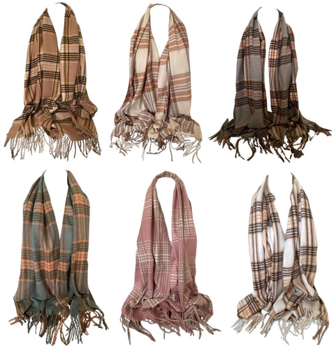 Scarf Shack Cashmere Feel Tartan Check Scarf for Women Men Soft Warm Large Lightweight Plaid Winter Shawl Wrap Unisex Stole Scarves