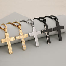 Load image into Gallery viewer, Unisex Stainless Steel Bible Verse Cross Necklace for Inspiring Lord's Prayer Cross Pendant Jewelry Gift