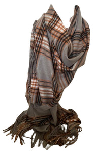 Scarf Shack Cashmere Feel Tartan Check Scarf for Women Men Soft Warm Large Lightweight Plaid Winter Shawl Wrap Unisex Stole Scarves