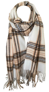 Scarf Shack Cashmere Feel Tartan Check Scarf for Women Men Soft Warm Large Lightweight Plaid Winter Shawl Wrap Unisex Stole Scarves