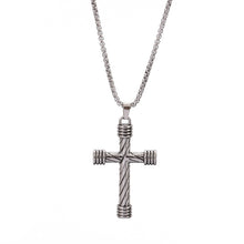 Load image into Gallery viewer, Men's Stainless Steel Necklace – Cross Pendant, Fashion Chain Hip-Hop Jewelry