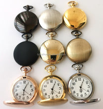 Load image into Gallery viewer, Vintage Style Quartz Pocket Watch Metal Case Classic Chain Polished Round Dial