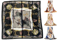 Load image into Gallery viewer, Scarf Shack Women’s Silk Feel Square Hair Neck Scarf Sleeping Headscarf, Multicolour Designer Chains Print Fashion Bandana