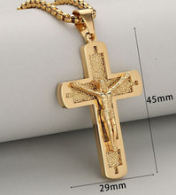 Load image into Gallery viewer, Unisex JESUS Crucifix Cross Pendant Necklace Stainless Steel Christian Necklace