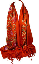 Load image into Gallery viewer, Scarf Shack Women&#39;s Large Embroidered Scarf, Pashmina Feel Warp Shawl Stole Head Scarves