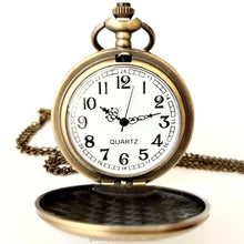 Load image into Gallery viewer, Vintage Style Quartz Pocket Watch Metal Case Classic Chain Polished Round Dial