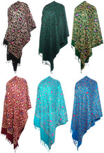 Load image into Gallery viewer, Scarf Shack Women’s Pakistani Aari Work Embroidered Shawl – Floral Jaal Design, Pashmina Feel Lightweight Warm Scarf Wrap Stole Head Scarves