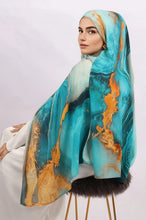 Load image into Gallery viewer, Watercolour Hijab Scarf Breathable Women Turbans Stone Printed Silk Shawl Scarve