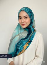 Load image into Gallery viewer, Watercolour Hijab Scarf Breathable Women Turbans Stone Printed Silk Shawl Scarve