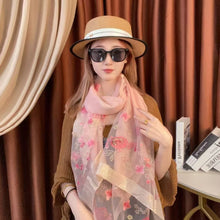 Load image into Gallery viewer, Luxury Scarf Wrapped in Floral Embroidery Long Soft Gauze Headscarf Shawl