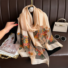 Load image into Gallery viewer, Luxury Scarf Wrapped in Floral Embroidery Long Soft Gauze Headscarf Shawl