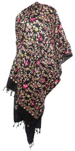 Load image into Gallery viewer, Scarf Shack Women’s Pakistani Aari Work Embroidered Shawl – Floral Jaal Design, Pashmina Feel Lightweight Warm Scarf Wrap Stole Head Scarves