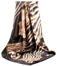 Load image into Gallery viewer, Scarf Shack Women’s Silk Feel Square Hair Neck Scarf Sleeping Headscarf, Striped Leopard Animal Print Fashion Bandana