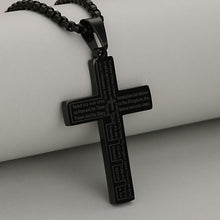 Load image into Gallery viewer, Unisex Stainless Steel Bible Verse Cross Necklace for Inspiring Lord's Prayer Cross Pendant Jewelry Gift