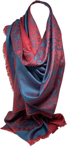 Scarf Shack Women's Two Sided Floral Print Pashmina Style Self Embossed Cashmere Feel Scarf Wrap Stole Shawl Head Scarves