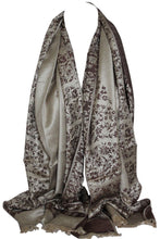 Load image into Gallery viewer, Scarf Shack Women&#39;s Two Sided Floral Print Pashmina Style Self Embossed Cashmere Feel Scarf Wrap Stole Shawl Head Scarves