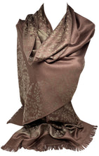 Load image into Gallery viewer, Scarf Shack Women&#39;s Two Sided Floral Print Pashmina Style Self Embossed Cashmere Feel Scarf Wrap Stole Shawl Head Scarves