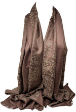 Load image into Gallery viewer, Scarf Shack Women&#39;s Two Sided Floral Print Pashmina Style Self Embossed Cashmere Feel Scarf Wrap Stole Shawl Head Scarves