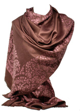 Load image into Gallery viewer, Scarf Shack Women&#39;s Two Sided Floral Print Pashmina Style Self Embossed Cashmere Feel Scarf Wrap Stole Shawl Head Scarves