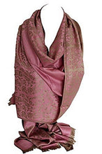 Load image into Gallery viewer, Scarf Shack Women&#39;s Two Sided Floral Print Pashmina Style Self Embossed Cashmere Feel Scarf Wrap Stole Shawl Head Scarves