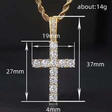 Load image into Gallery viewer, Women&#39;s Stainless Steel Cross Pendant Cubic Zirconia Necklaces Jewelry Rope Chain