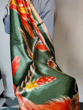 Load image into Gallery viewer, Scarf Shack Women’s Silk Feel Square Hair Neck Scarf Sleeping Headscarf, Feather and Chains Print Fashion Bandana