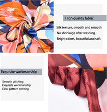 Load image into Gallery viewer, Scarf Shack Women’s Silk Feel Square Hair Neck Scarf Sleeping Headscarf, Multicolour Egg Flowers Print Fashion Bandana