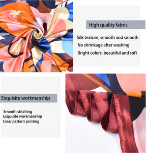 Scarf Shack Women’s Silk Feel Square Hair Neck Scarf Sleeping Headscarf, Multicolour Egg Flowers Print Fashion Bandana