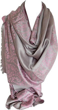 Load image into Gallery viewer, Scarf Shack Women&#39;s Two Sided Floral Print Pashmina Style Self Embossed Cashmere Feel Scarf Wrap Stole Shawl Head Scarves