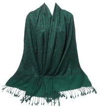 Load image into Gallery viewer, Scarf Shack Women’s Pakistani Aari Work Embroidered Shawl – Floral Jaal Design, Pashmina Feel Lightweight Warm Scarf Wrap Stole Head Scarves
