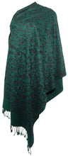 Load image into Gallery viewer, Scarf Shack Women’s Pakistani Aari Work Embroidered Shawl – Floral Jaal Design, Pashmina Feel Lightweight Warm Scarf Wrap Stole Head Scarves