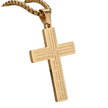 Load image into Gallery viewer, Unisex Stainless Steel Bible Verse Cross Necklace for Inspiring Lord's Prayer Cross Pendant Jewelry Gift