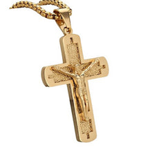 Load image into Gallery viewer, Unisex JESUS Crucifix Cross Pendant Necklace Stainless Steel Christian Necklace