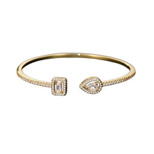 Load image into Gallery viewer, Women&#39;s Silver Gold Cubic Zirconia Hand Cuff Bracelet Bangle for Girls Ladies, Fashion Jewellery