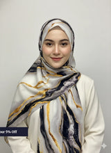 Load image into Gallery viewer, Watercolour Hijab Scarf Breathable Women Turbans Stone Printed Silk Shawl Scarve