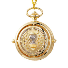 Load image into Gallery viewer, Hourglass Design Pocket Watch Hollow Retro Flip Quartz Pendant Watch With Sand Timer for Men and Women Gift