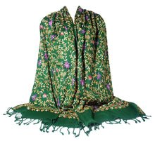 Load image into Gallery viewer, Scarf Shack Women’s Pakistani Aari Work Embroidered Shawl – Floral Jaal Design, Pashmina Feel Lightweight Warm Scarf Wrap Stole Head Scarves
