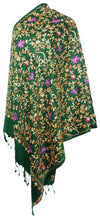 Load image into Gallery viewer, Scarf Shack Women’s Pakistani Aari Work Embroidered Shawl – Floral Jaal Design, Pashmina Feel Lightweight Warm Scarf Wrap Stole Head Scarves