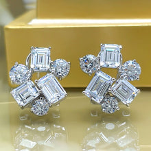 Load image into Gallery viewer, Women’s Irregular Geometric Design Stud Earrings Cubic Zirconia Crystal Wedding Party, Girl's Fashion Jewelry