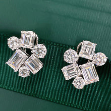 Load image into Gallery viewer, Women’s Irregular Geometric Design Stud Earrings Cubic Zirconia Crystal Wedding Party, Girl's Fashion Jewelry