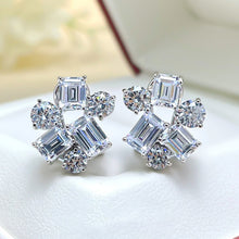 Load image into Gallery viewer, Women’s Irregular Geometric Design Stud Earrings Cubic Zirconia Crystal Wedding Party, Girl's Fashion Jewelry