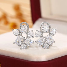 Load image into Gallery viewer, Women’s Irregular Geometric Design Stud Earrings Cubic Zirconia Crystal Wedding Party, Girl's Fashion Jewelry