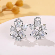 Load image into Gallery viewer, Women’s Irregular Geometric Design Stud Earrings Cubic Zirconia Crystal Wedding Party, Girl's Fashion Jewelry