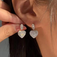 Load image into Gallery viewer, Women’s Heart Shaped Dangle Earrings Cubic Zirconia Crystal Wedding Party Jewelry, Fashion Jewellery