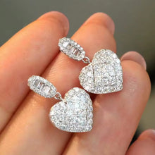 Load image into Gallery viewer, Women’s Heart Shaped Dangle Earrings Cubic Zirconia Crystal Wedding Party Jewelry, Fashion Jewellery