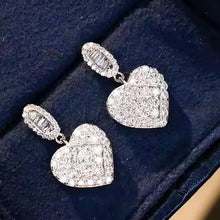 Load image into Gallery viewer, Women’s Heart Shaped Dangle Earrings Cubic Zirconia Crystal Wedding Party Jewelry, Fashion Jewellery