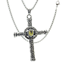 Load image into Gallery viewer, Men's Stainless Steel Necklace – Cross Pendant, Fashion Chain Hip-Hop Jewelry