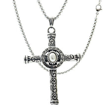 Load image into Gallery viewer, Men's Stainless Steel Necklace – Cross Pendant, Fashion Chain Hip-Hop Jewelry