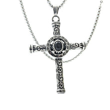 Load image into Gallery viewer, Men's Stainless Steel Necklace – Cross Pendant, Fashion Chain Hip-Hop Jewelry