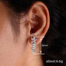 Load image into Gallery viewer, Women’s Leaves Flowers Design Marquise Cut Zircon Stud Earring for Wedding Party, Girl's Fashion Jewelry